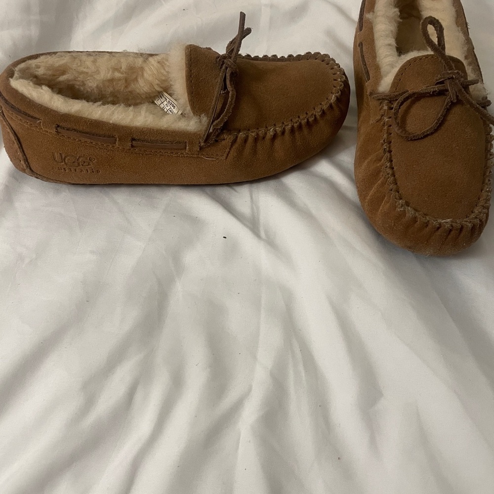 UGG Brown Suede Dakota Slippers